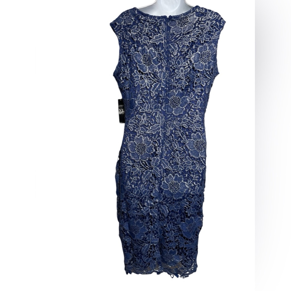 NWT Newβ York & Company dress size 12 stunning royal blue metallic sheath dress - Picture 6 of 13